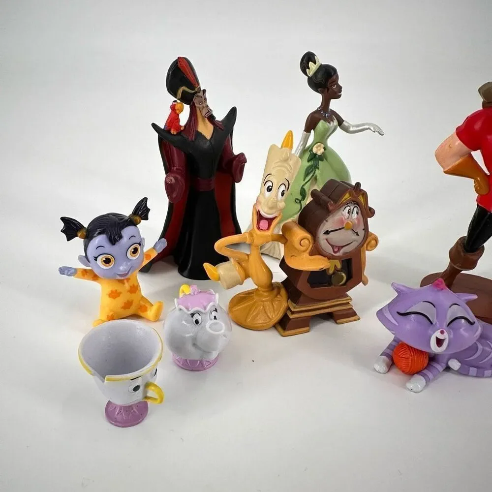 Lot of 10 Disney Beauty and the Beast Toys Cake Topper Action Figures Multicolor